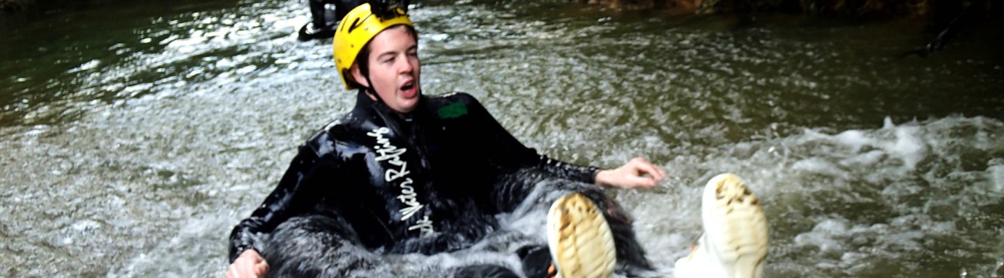 Jumping into the tube for the first time