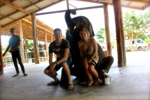 Posing with our new friend