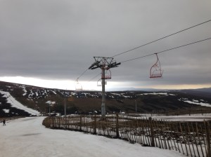 It was Jodes' first time on a chairlift!