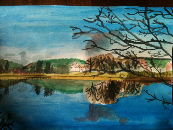 River Affric, Scotland, watercolours