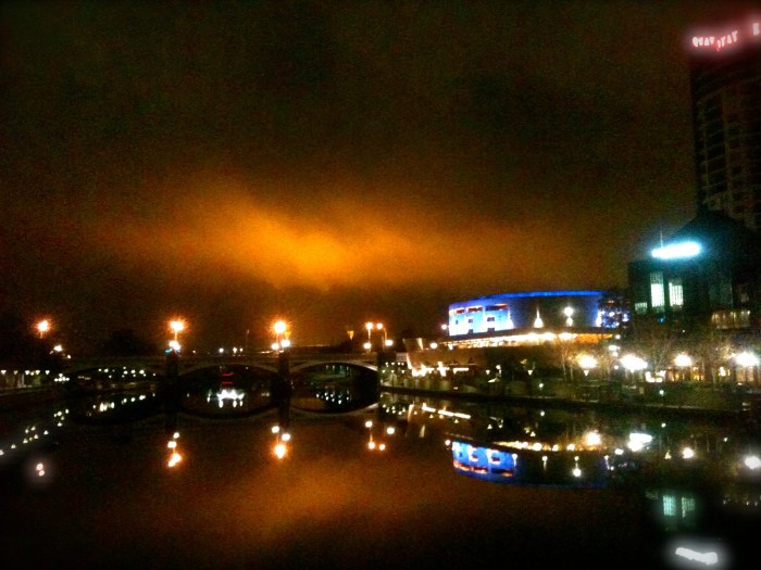 Walking home from work over the Yarra after a night shift