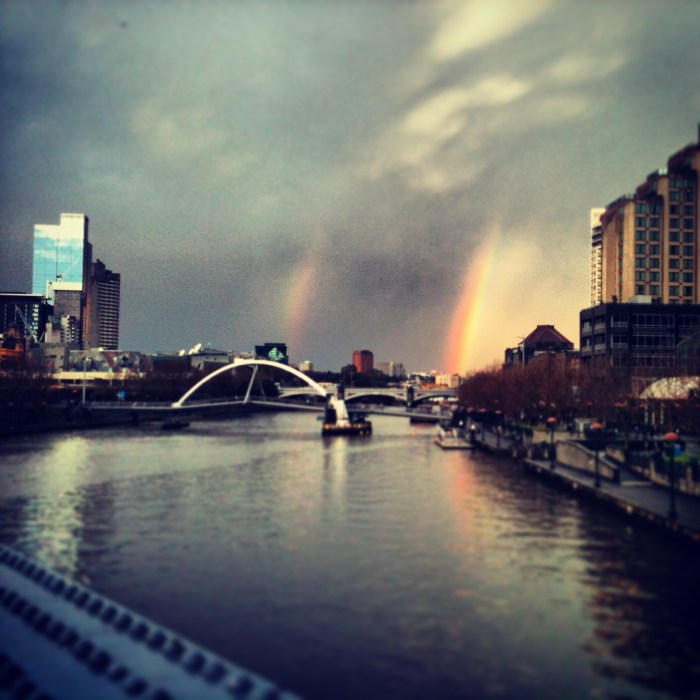 Double rainbows on our last day - they're surprisingly common in Melbourne