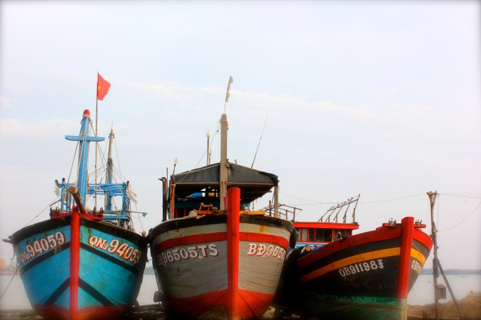 The colourful boats on our photography tour