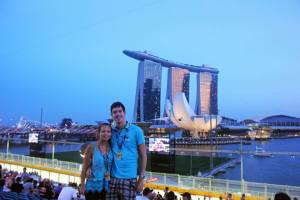 Our seats opposite Marina Bay Sands