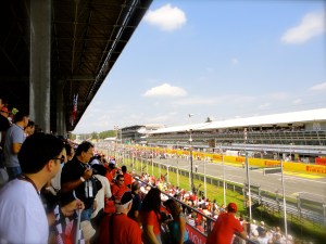 Looking down the main straight from our grandstand