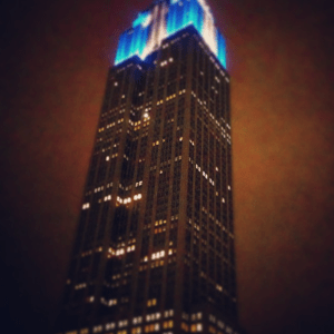 Empire State Building from our hotel rooftop